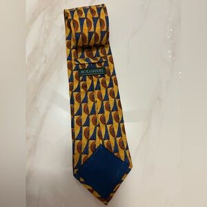 Yellow and Blue Patterned Men's Tie